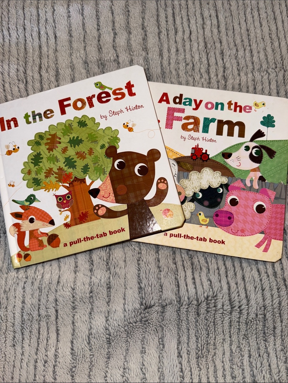 Pull-The-Tab Kids Board Book Set - In the Forest & A Day on the Farm (2)